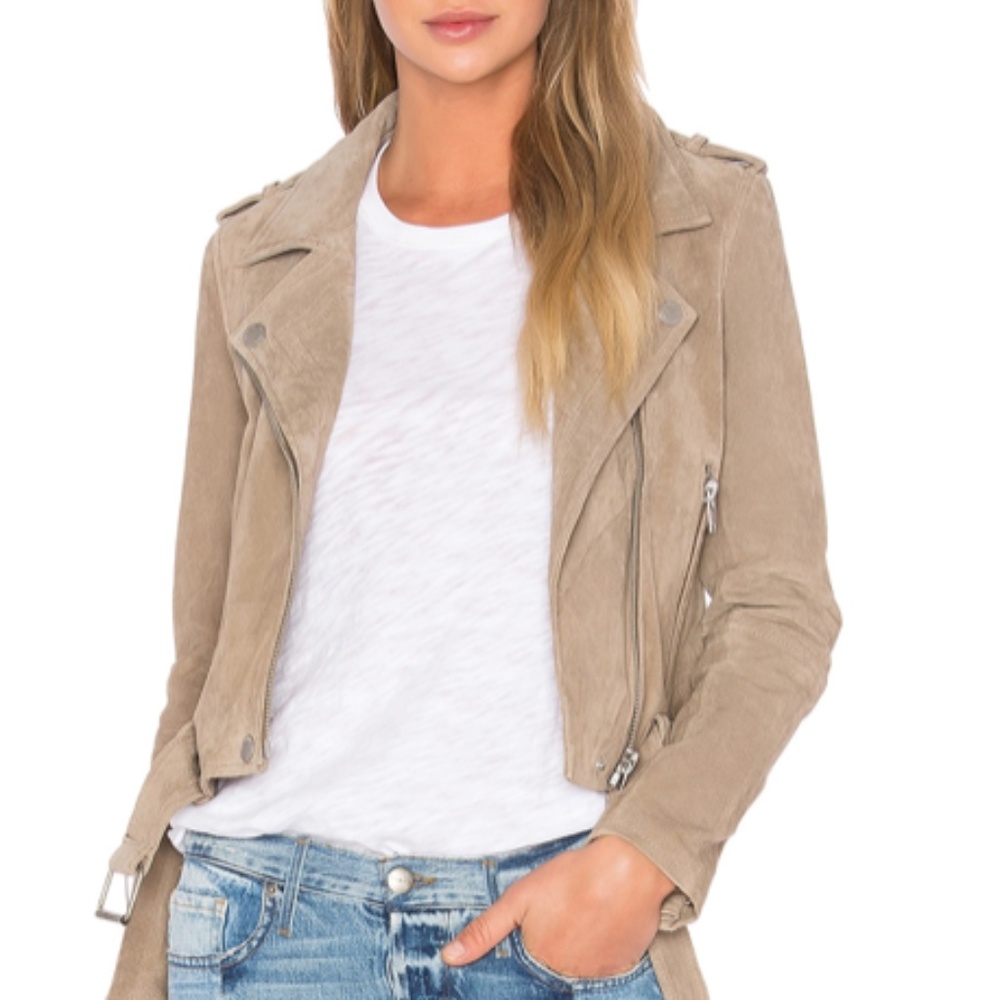 Suede Moto Jacket in Sand Stoner - NWOT